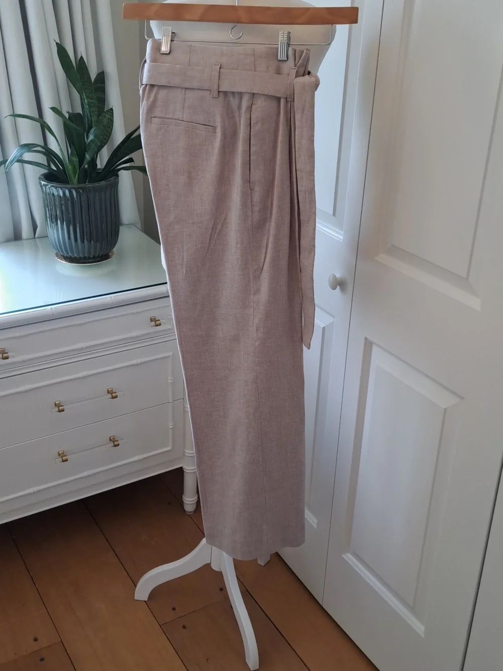 NWT Banana Republic Womens Linen Blend Wide Leg High-Rise Trouser Pants 6‎